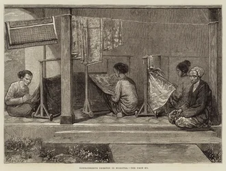 Broderar sarangs på Sumatra